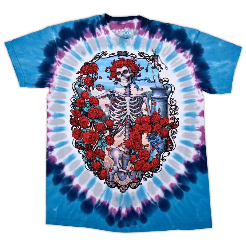 Liquid Blue Grateful Dead 30th Anniversary Band Tee â€“ Tie Dye Short Sleeve T-Shirt, Vintage Concert Shirt for Men & Women, M - Image 1